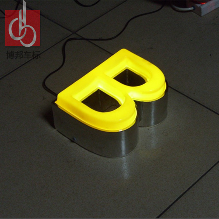 【電鍍雙層發(fā)光字 亞克力吸塑招牌字 不銹鋼圍邊黑鈦字 批量定制廠】